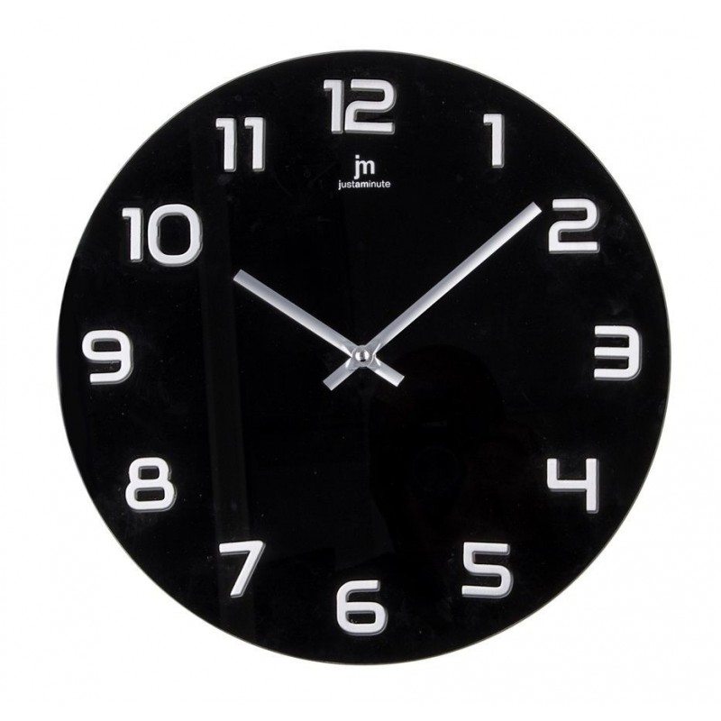 Lowell Justaminute 14897NS Horloge murale et de table Rond Noir, Argent