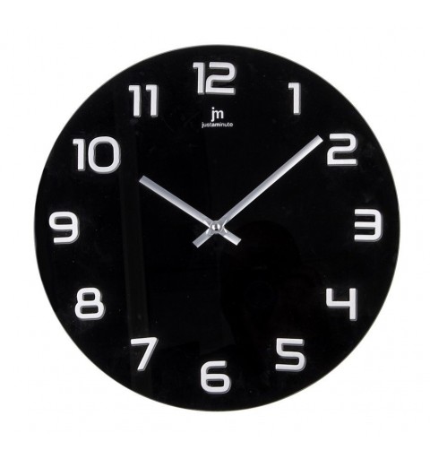 Lowell Justaminute 14897NS Horloge murale et de table Rond Noir, Argent