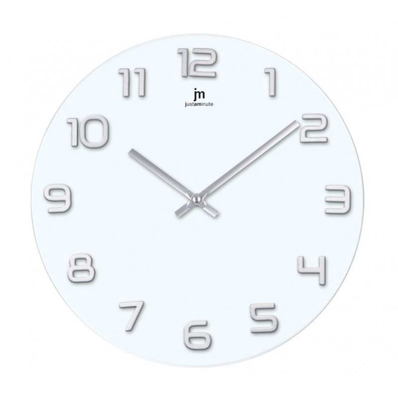 Lowell Justaminute 14897BS Horloge murale et de table Rond Argent, Blanc