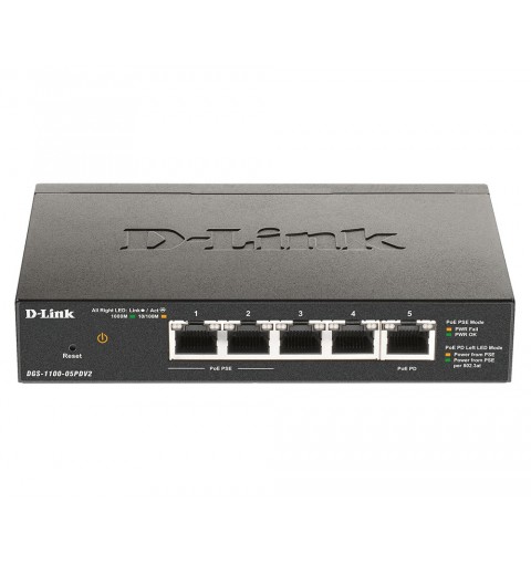 D-Link DGS-1100-05PDV2 commutateur réseau Géré Gigabit Ethernet (10 100 1000) Connexion Ethernet, supportant l'alimentation via