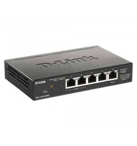 D-Link DGS-1100-05PDV2 network switch Managed Gigabit Ethernet (10 100 1000) Power over Ethernet (PoE) Black