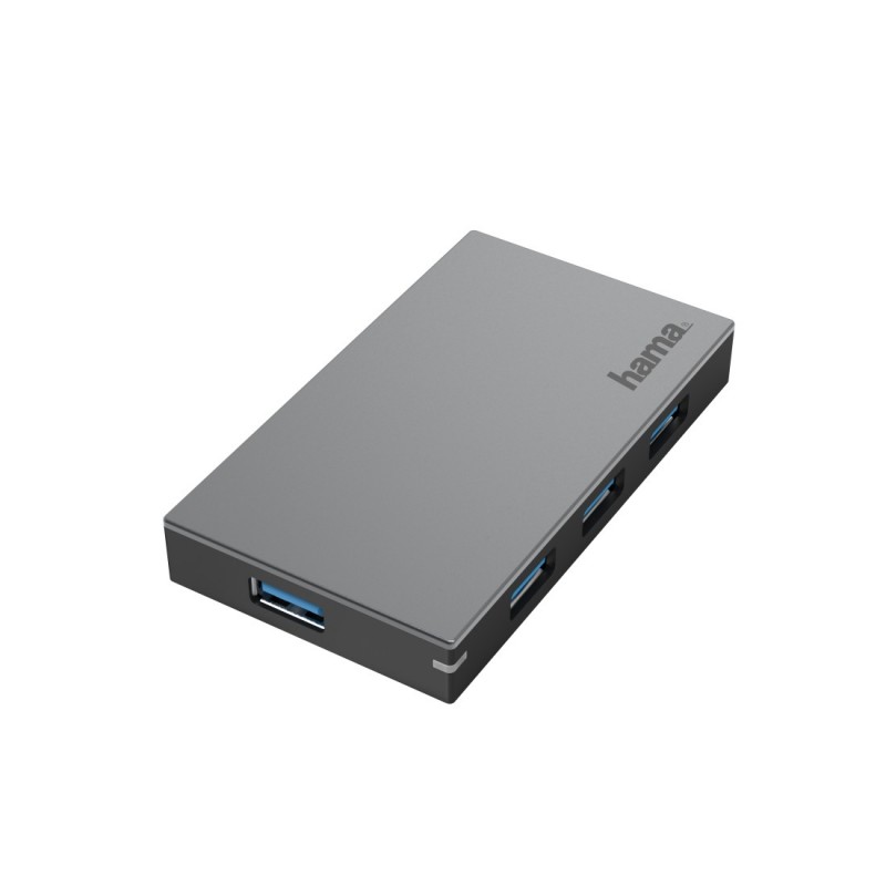 Hama 00200115 hub de interfaz USB 3.2 Gen 1 (3.1 Gen 1) Type-A 5000 Mbit s Antracita, Gris