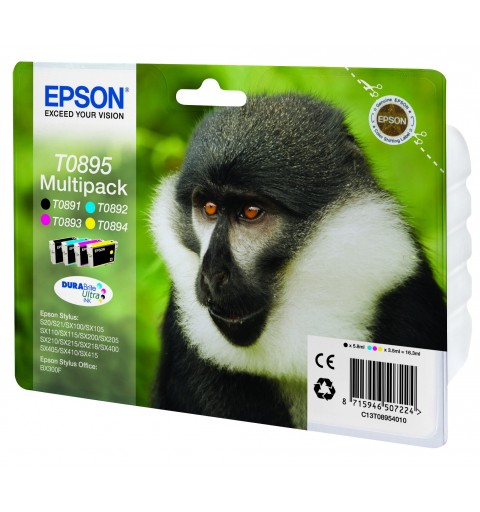 Epson Monkey Multipack 4-colours T0895 DURABrite Ultra Ink