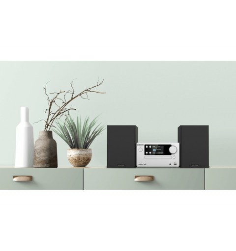 Kenwood Electronics M-725DAB-S sistema de audio para el hogar Microcadena de música para uso doméstico 50 W Negro, Plata