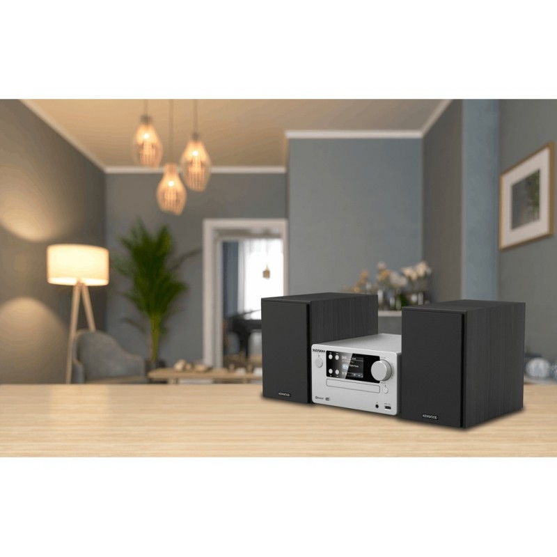 Kenwood Electronics M-725DAB-S Home-Stereoanlage Heim-Audio-Mikrosystem 50 W Schwarz, Silber