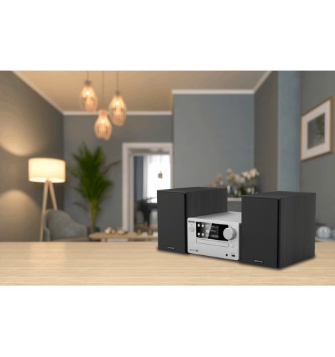 Kenwood Electronics M-725DAB-S Home-Stereoanlage Heim-Audio-Mikrosystem 50 W Schwarz, Silber