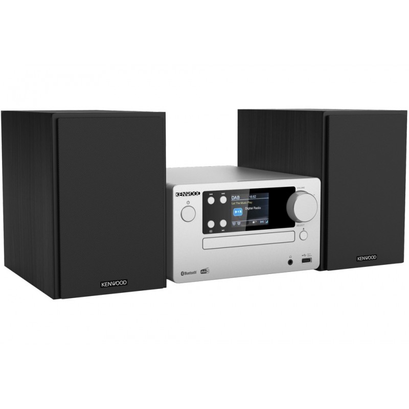 Kenwood Electronics M-725DAB-S sistema de audio para el hogar Microcadena de música para uso doméstico 50 W Negro, Plata