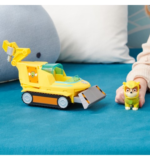 PAW Patrol , Aqua Pups - Basis Fahrzeug Spielzeugauto im Hammerhai-Design mit Rubble Welpenfigur