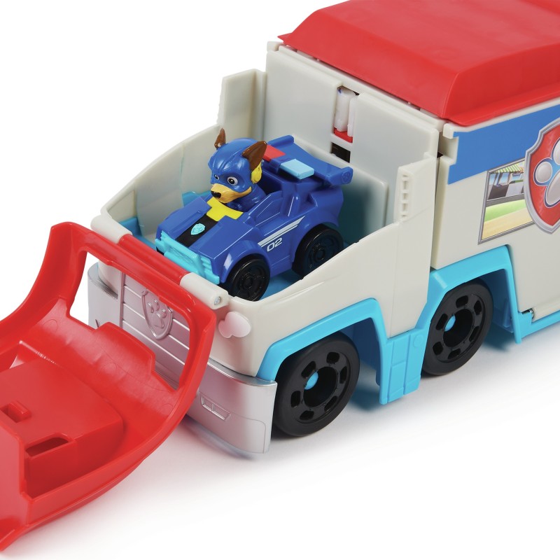 PAW Patrol PATRULLA CANINA - LA SUPERPELÍCULA - Camión de Juguete Pup Squad Patroller - con Coche de Juguete de Chase Patrulla