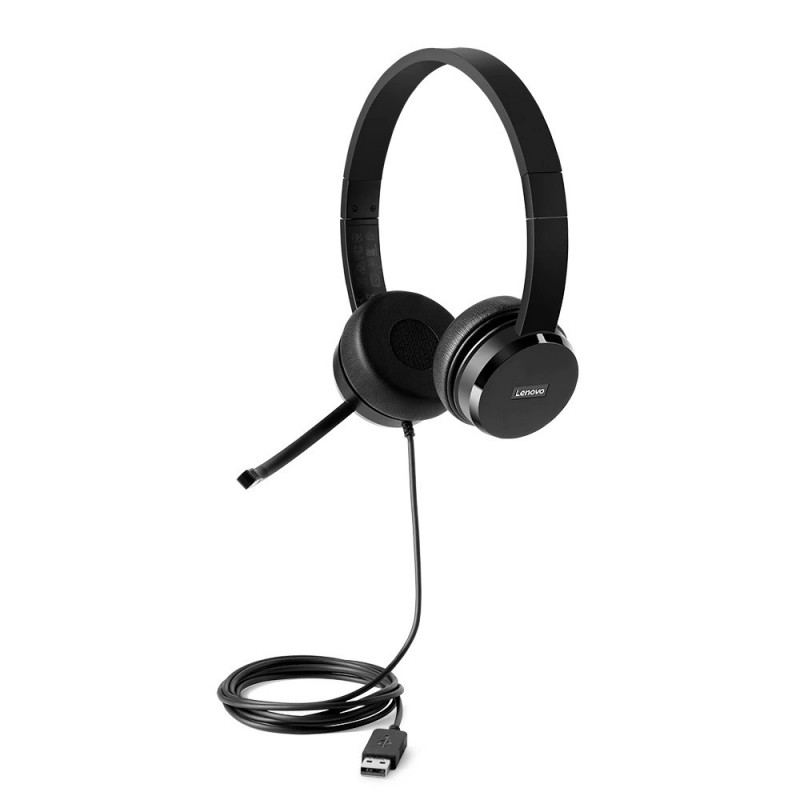 Lenovo 4XD0X88524 auricular y casco Auriculares Alámbrico Diadema Oficina Centro de llamadas Negro