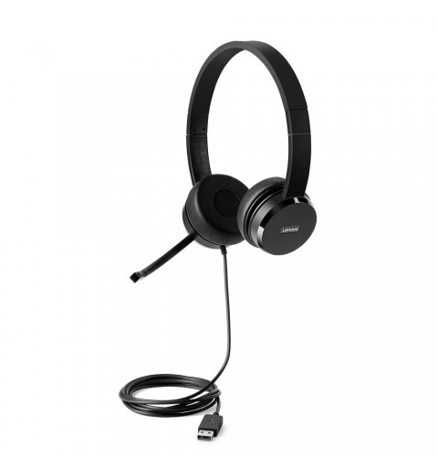 Lenovo 4XD0X88524 auricular y casco Auriculares Alámbrico Diadema Oficina Centro de llamadas Negro