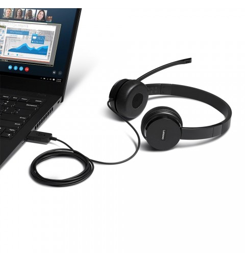 Lenovo 4XD0X88524 Kopfhörer & Headset Kabelgebunden Kopfband Büro Callcenter Schwarz