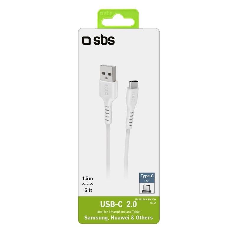 SBS TECABLEMICROC15W USB cable 1.5 m USB 2.0 USB A USB C White