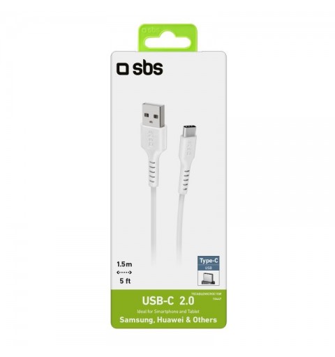 SBS TECABLEMICROC15W USB cable 1.5 m USB 2.0 USB A USB C White