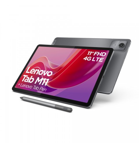 Lenovo Tab M11 4G LTE 128 GB 27,8 cm (10.9") Mediatek 4 GB Wi-Fi 5 (802.11ac) Android 13 Grau