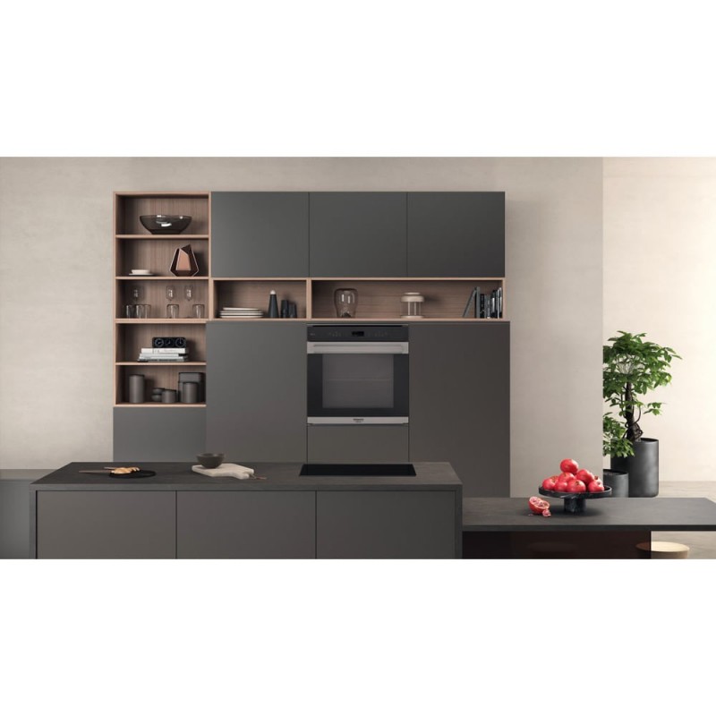 Hotpoint FI7 S8C1 SH IX HA 73 L A+ Black, Satin steel