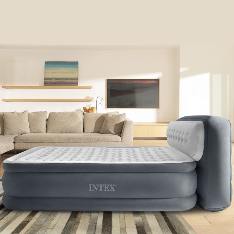 Intex DuraBeam Ultra Plush Headboard Double mattress Grey, Light grey