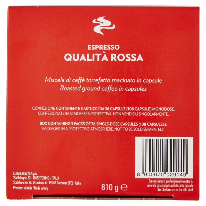 Lavazza A Modo Mio Qualità Rossa, 108 Capsule