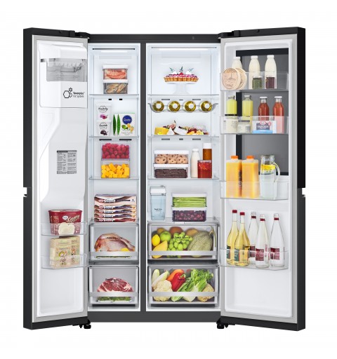 LG InstaView GSGV81EPLL side-by-side refrigerator Freestanding 635 L E Black