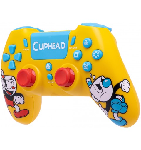 Qubick ACP40224 Gaming Controller Yellow Bluetooth USB Gamepad Analogue Digital PC, PlayStation 4, PlayStation 5