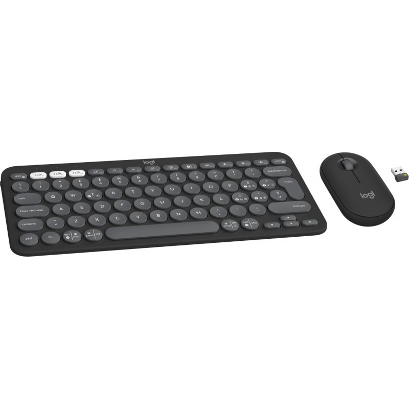 Logitech Pebble 2 Combo tastiera Mouse incluso RF senza fili + Bluetooth QWERTY Italiano Grafite