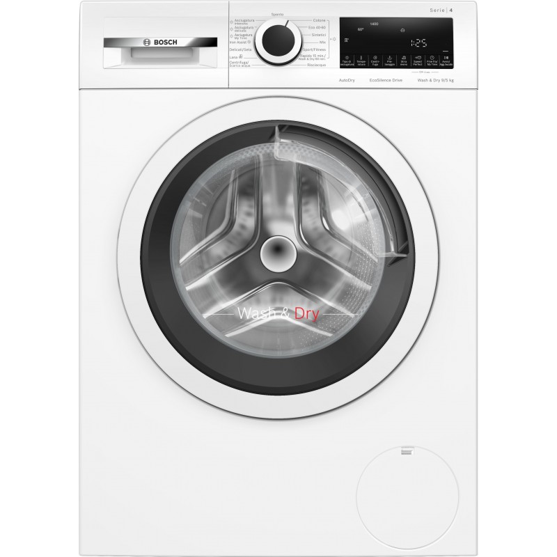 Bosch Serie 4 WNA144V0IT lavadora-secadora Independiente Carga frontal Blanco E