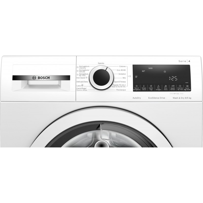 Bosch Serie 4 WNA144V0IT lavadora-secadora Independiente Carga frontal Blanco E