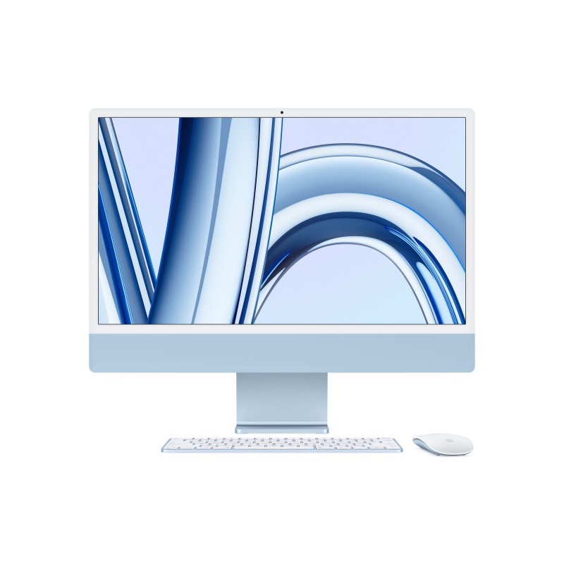 Apple iMac Apple M M3 59,7 cm (23.5") 4480 x 2520 pixels 8 Go 256 Go SSD PC All-in-One macOS Sonoma Wi-Fi 6E (802.11ax) Bleu