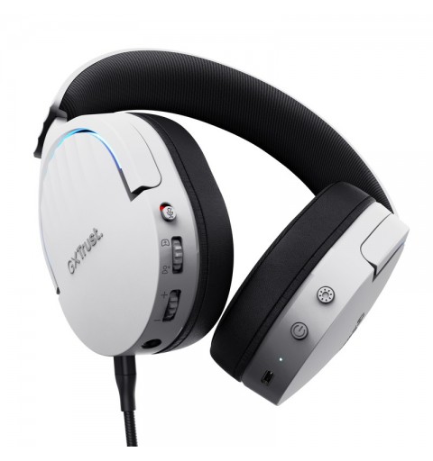 Trust GXT 491W FAYZO Auriculares Inalámbrico y alámbrico Diadema Juego USB Tipo C Bluetooth Negro, Blanco