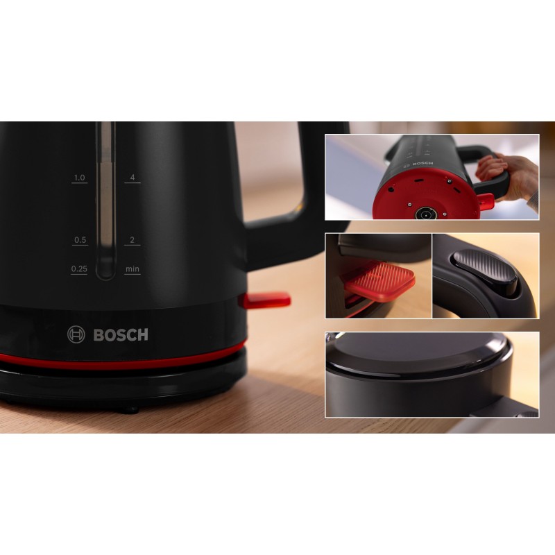 Bosch TWK3M123 bouilloire 1,7 L 2400 W Noir