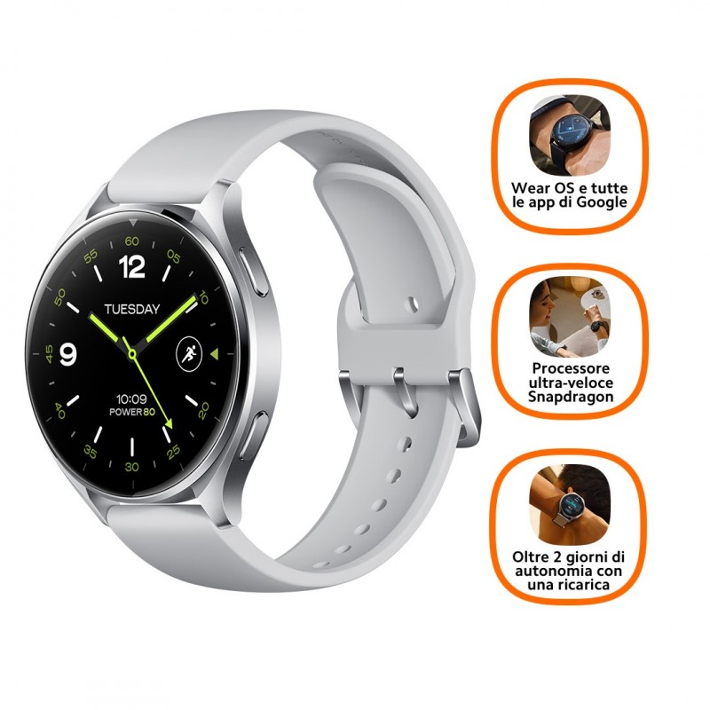 Xiaomi Watch 2 3.63 cm (1.43") AMOLED 46 mm Digital 466 x 466 pixels Touchscreen Silver Wi-Fi GPS (satellite)