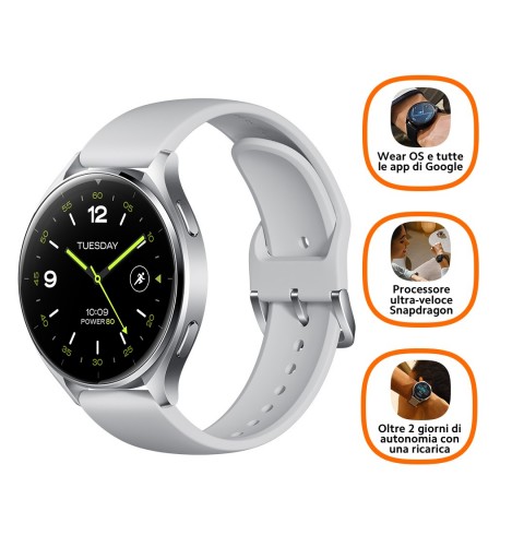 Xiaomi Watch 2 3,63 cm (1.43") AMOLED 46 mm Digital 466 x 466 Pixel Touchscreen Silber WLAN GPS