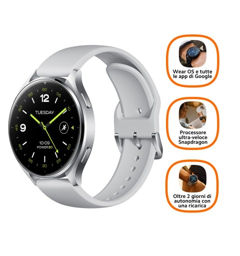 Xiaomi Watch 2 3,63 cm (1.43") AMOLED 46 mm Numérique 466 x 466 pixels Écran tactile Argent Wifi GPS (satellite)