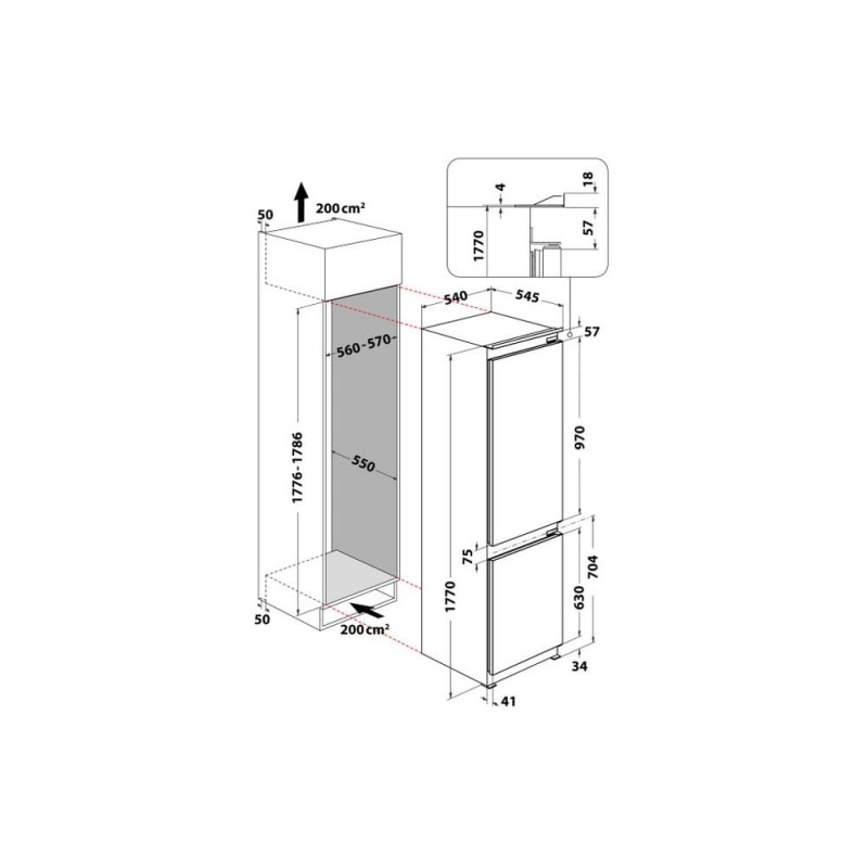 Whirlpool ART 66102 fridge-freezer Built-in 273 L E White