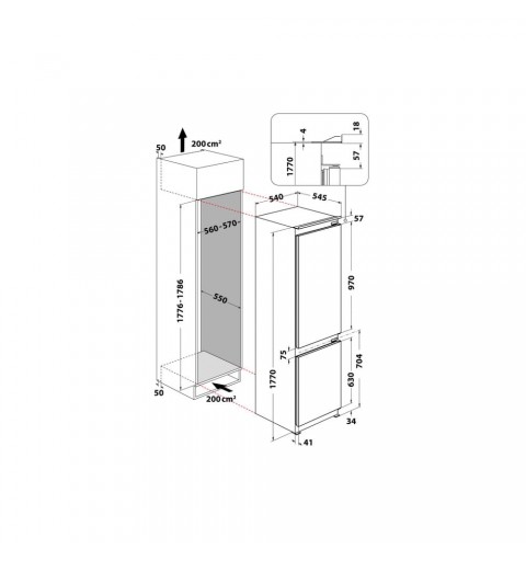 Whirlpool ART 66102 Kühl- und Gefrierkombination Integriert 273 l E Weiß