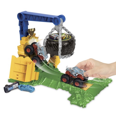 Hot Wheels Monster Trucks – Coffret Arena Smashers Défi Chargement Rhinomite