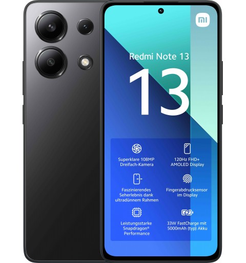 Xiaomi Redmi Note 13 16,9 cm (6.67") Ranura híbrida Dual SIM Android 13 4G USB Tipo C 6 GB 128 GB 5000 mAh Negro