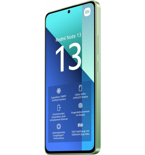 Xiaomi Redmi Note 13 16,9 cm (6.67") Double SIM hybride Android 13 4G USB Type-C 6 Go 128 Go 5000 mAh Vert, Couleur menthe