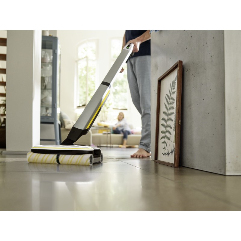 Kärcher FC 7 CORDLESS Electric broom Batteria Bagnato Senza sacchetto Nero, Bianco, Giallo 2,85 Ah