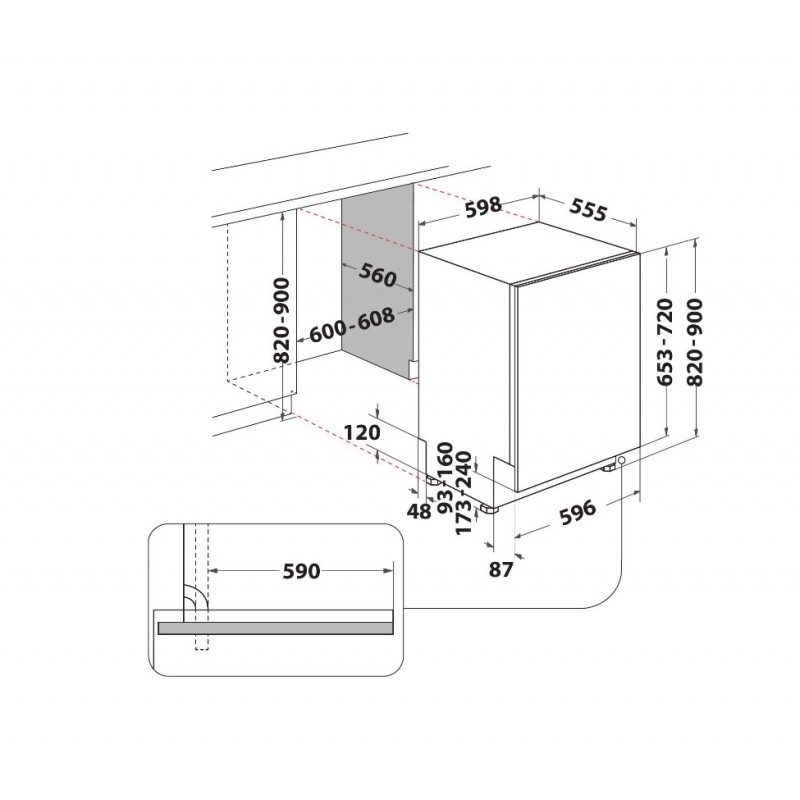 Whirlpool W2I HD526 A lavavajilla Completamente integrado 14 cubiertos E