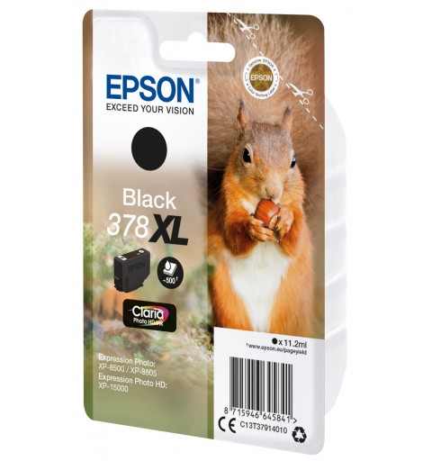 Epson Squirrel Singlepack Black 378XL Claria Photo HD Ink