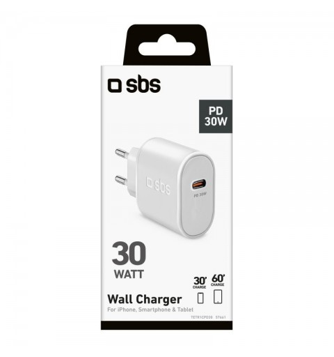 SBS TETR1CPD30 chargeur d'appareils mobiles Universel Blanc Secteur Intérieure