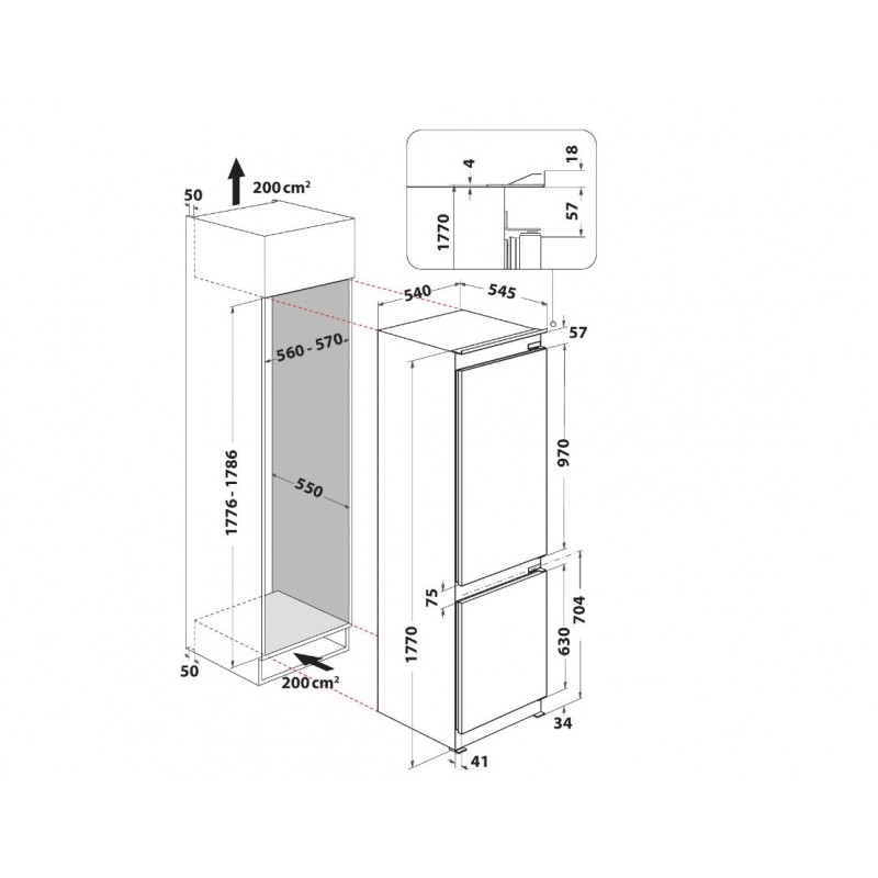 Whirlpool WHC18 T132 Intégré 250 L E Blanc