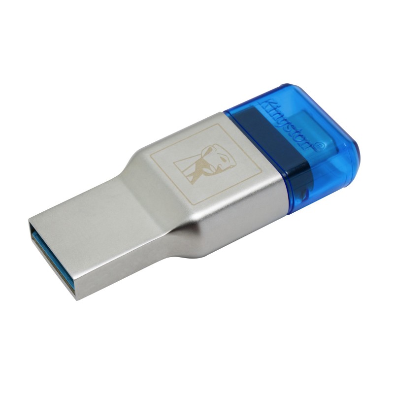 Kingston Technology MobileLite Duo 3C lecteur de carte mémoire USB 3.2 Gen 1 (3.1 Gen 1) Type-A Type-C Bleu, Argent