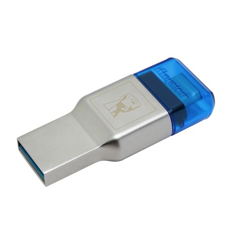 Kingston Technology MobileLite Duo 3C lettore di schede USB 3.2 Gen 1 (3.1 Gen 1) Type-A Type-C Blu, Argento