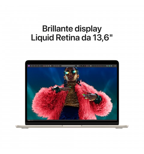 Apple MacBook Air Portátil 34,5 cm (13.6") Apple M M3 8 GB 256 GB SSD Wi-Fi 6E (802.11ax) macOS Sonoma Blanco