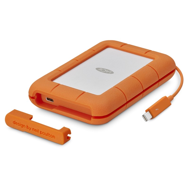 LaCie Rugged USB-C external hard drive 5 TB Grey, Yellow