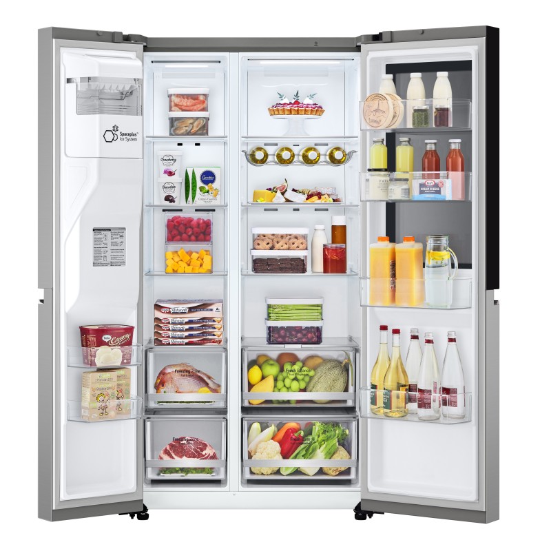 LG InstaView GSGV80PYLD side-by-side refrigerator Freestanding 635 L D Silver