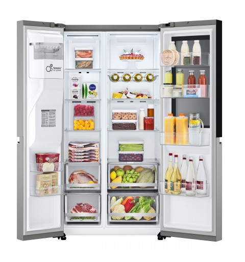 LG InstaView GSGV80PYLD side-by-side refrigerator Freestanding 635 L D Silver