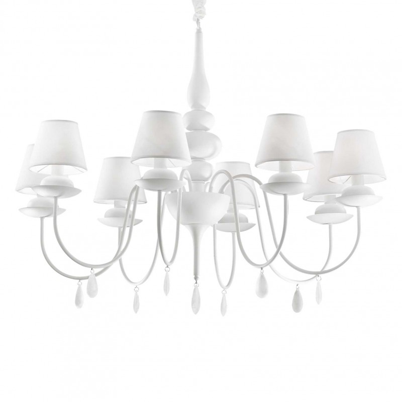 Ideal Lux BLANCHE SP8 BIANCO Mod. 035574 Lampada A Sospensione 8 Luci